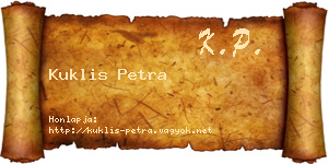 Kuklis Petra névjegykártya